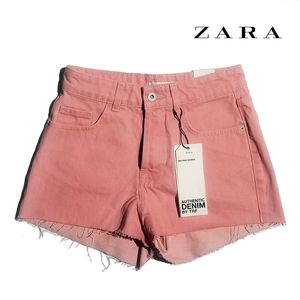 Zara Women's TRF Denim Cut-off Shorts Size: 4